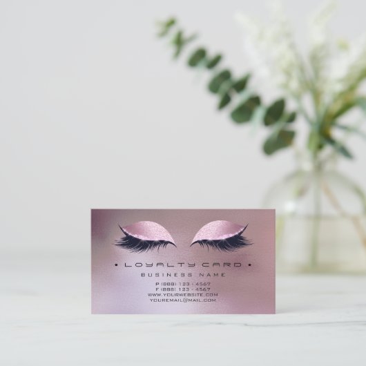 Loyalty Kaart 6 Beauty Salon Makeup Powder Blush (Staand voorkant)