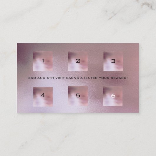 Loyalty Kaart 6 Beauty Salon Makeup Powder Blush (Achterkant)