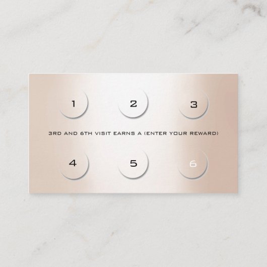 Loyalty Kaart 6 Beauty Salon Makeup Roos Gold Ivor (Achterkant)