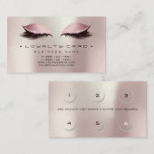 Loyalty Kaart 6 Beauty Salon Makeup Roos Gold Pear (Voorkant / Achterkant)