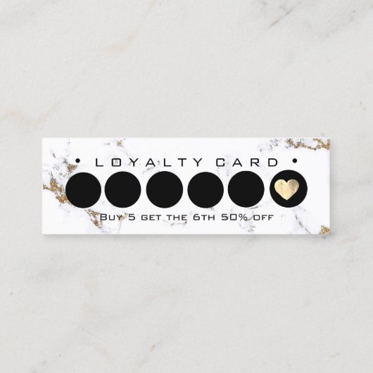 Loyalty Kaart 6 Black White Punch Makeup Marble Lu (Achterkant)