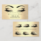 Loyalty Kaart 6 Lash Sepia Gold Crown Glitter (Voorkant / Achterkant)