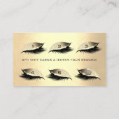 Loyalty Kaart 6 Lash Sepia Gold Crown Glitter (Achterkant)