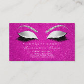 Loyalty Kaart 6 Lash Silver Hot Pink Crown Glitter (Voorkant)