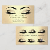 Loyalty Kaart 6 Lashes Champaign Gold Crown Glitte (Voorkant / Achterkant)