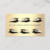 Loyalty Kaart 6 Lashes Champaign Gold Crown Glitte (Achterkant)