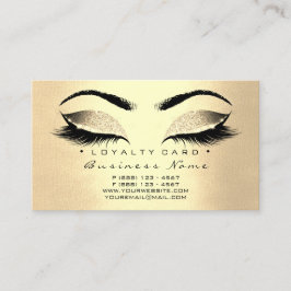 Loyalty Kaart 6 Lashes Champaign Gold Crown Glitte