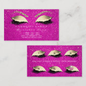 Loyalty Kaart 6 Lashes Gold Hot Pink Crown Confett (Voorkant / Achterkant)