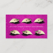 Loyalty Kaart 6 Lashes Gold Hot Pink Crown Glitter (Achterkant)