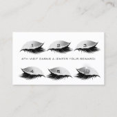 Loyalty Kaart 6 Lashes Silver White Crown Glitter (Achterkant)