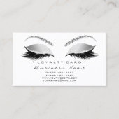 Loyalty Kaart 6 Lashes Silver White Crown Glitter (Voorkant)