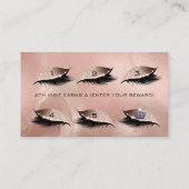 Loyalty Kaart 6 Lashes Skin Roos Gold Crown Glitte (Achterkant)