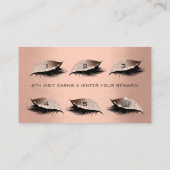 Loyalty Kaart 6 Lashes Skin Roos Gold Crown Glitte (Achterkant)