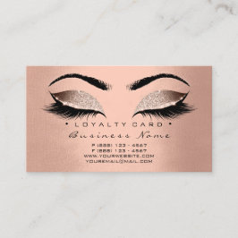 Loyalty Kaart 6 Lashes Skin Roos Gold Crown Glitte