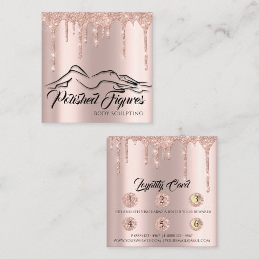 Loyalty Kaart 6 Punch Aftercare Body Sclupting Log (Voorkant / Achterkant)