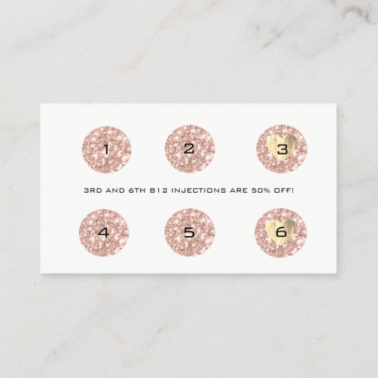 Loyalty Kaart 6 Punch Beauty Syringe Gold (Achterkant)