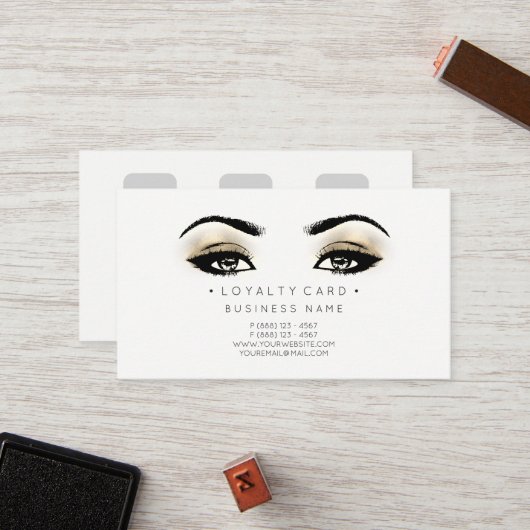 Loyalty Kaart 6 Punch Customer Beauty Salon Faux (Voorkant / Achterkant in situ)