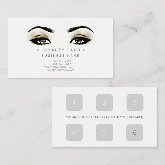 Loyalty Kaart 6 Punch Customer Beauty Salon Faux (Voorkant / Achterkant)