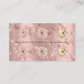 Loyalty Kaart 6 Punch Floral Glitte Heart Roos (Achterkant)