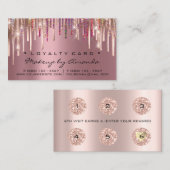 Loyalty Kaart 6 Punch Make-up Holograf Roos Roze (Voorkant / Achterkant)