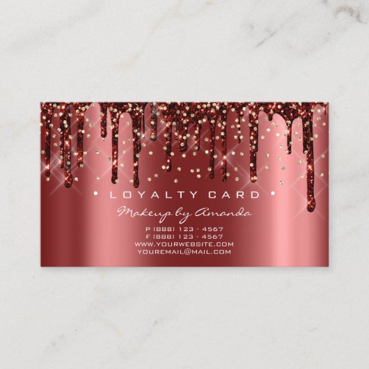 Loyalty Kaart 6 Punch Makeup Artist Confetti Drip (Voorkant)