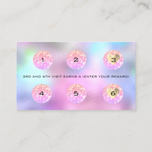 Loyalty Kaart 6 Punch Makeup Artist Drift Ombre (Achterkant)