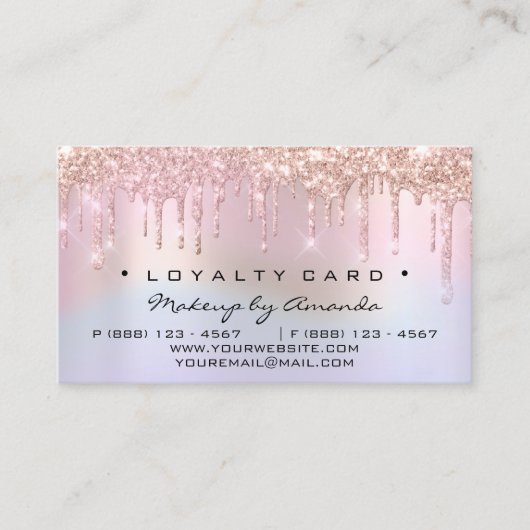 Loyalty Kaart 6 Punch Makeup Artist Heart holograa (Voorkant)