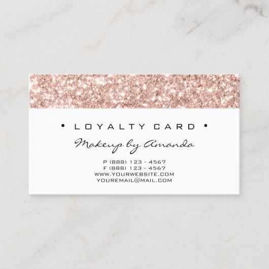 Loyalty Kaart 6 Punch Makeup Artist Pink Pink Whit (Voorkant)