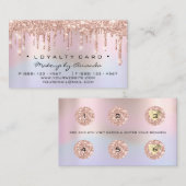 Loyalty Kaart 6 Punch Makeup Artist Roos holograaf (Voorkant / Achterkant)