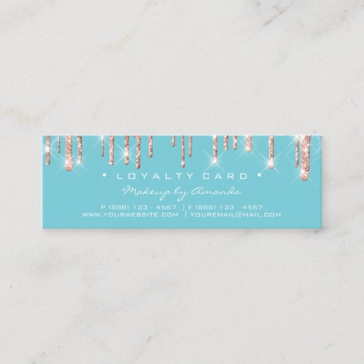 Loyalty Kaart 6 Punch Makeup Beauty Heart Roos Blu (Voorkant)