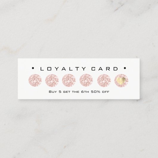 Loyalty Kaart 6 Punch Makeup Beauty Heart Roos Lux (Achterkant)