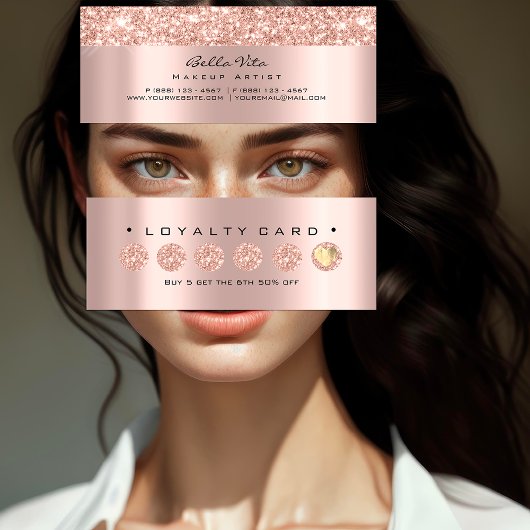 Loyalty Kaart 6 Punch Makeup Beauty Heart Roos Lux