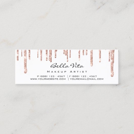 Loyalty Kaart 6 Punch Makeup Beauty Heart Roos Spa (Voorkant)