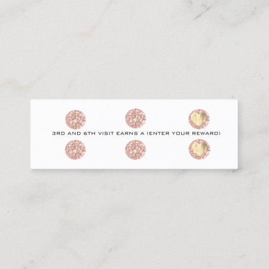 Loyalty Kaart 6 Punch Makeup Beauty Heart Roos Whi (Achterkant)