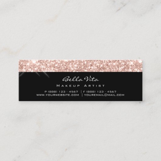 Loyalty Kaart 6 Punch Makeup Beauty Roos Black Spa (Voorkant)