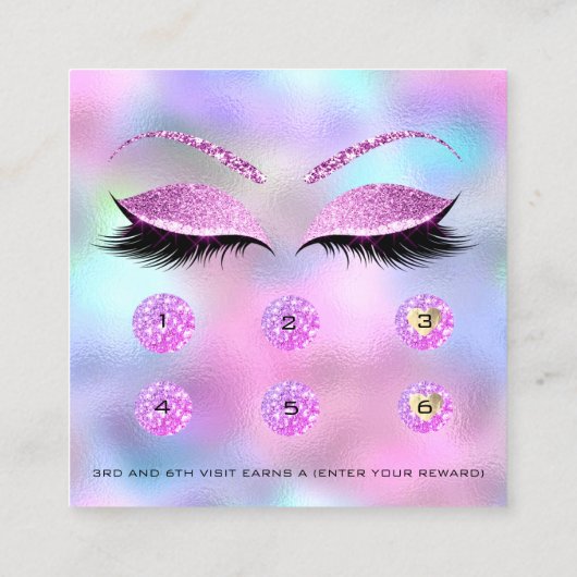 Loyalty Kaart 6 Punch Makeup Eyelash Hartroze (Achterkant)