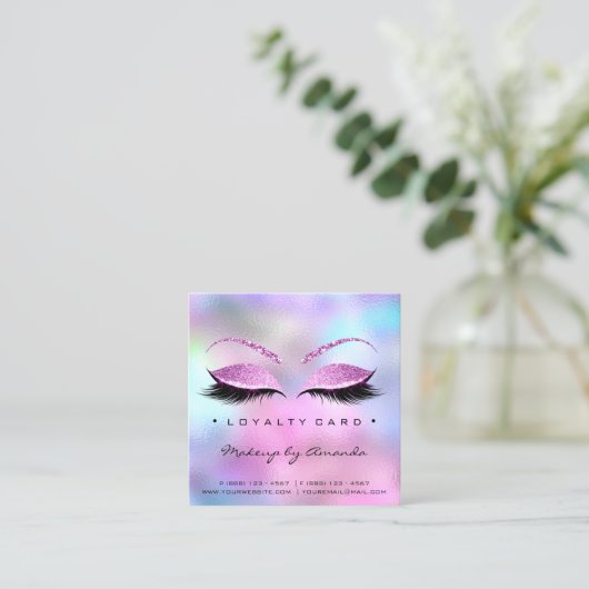 Loyalty Kaart 6 Punch Makeup Eyelash Hartroze (Staand voorkant)