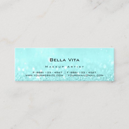 Loyalty Kaart 6 Punch Makeup Hair Heart Blue Small (Voorkant)