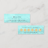 Loyalty Kaart 6 Punch Makeup Hair Heart Blue Small (Voorkant / Achterkant)