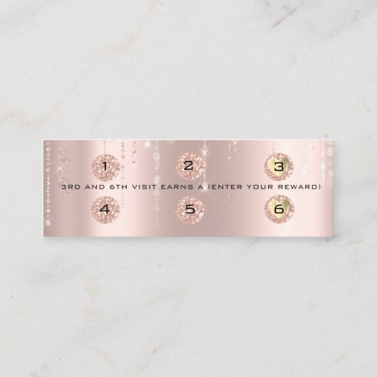 Loyalty Kaart 6 Punch Makeup Heart Roos Klein (Achterkant)