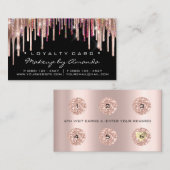 Loyalty Kaart 6 Punch Makeup Holograaf Roos VIP (Voorkant / Achterkant)