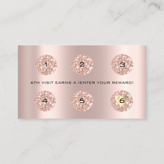 Loyalty Kaart 6 Punch Makeup Holograaf Roos VIP (Achterkant)