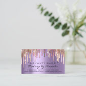 Loyalty Kaart 6 Punch Makeup Holografen Roos Paars (Staand voorkant)