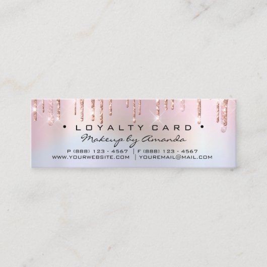 Loyalty Kaart 6 Punch Makeup HolografRoos Ombre (Voorkant)