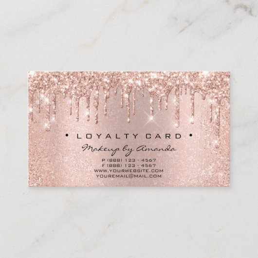 Loyalty Kaart 6 Punch Makeup Lashes Heart Roos Dri (Voorkant)