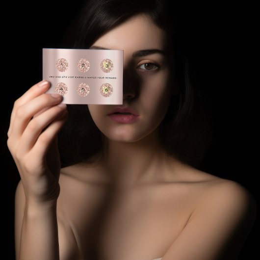 Loyalty Kaart 6 Punch Makeup Lashes Heart Roos Dri