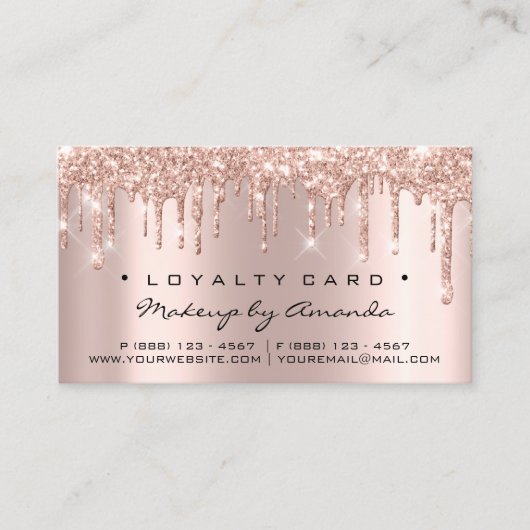 Loyalty Kaart 6 Punch Makeup Lashes Heart Roos Dri (Voorkant)