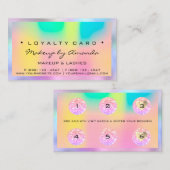 Loyalty Kaart 6 Punch Makeup Nail HolografRainbow (Voorkant / Achterkant)