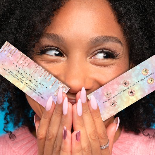 Loyalty Kaart 6 Punch Makeup Nails Holograaf Small