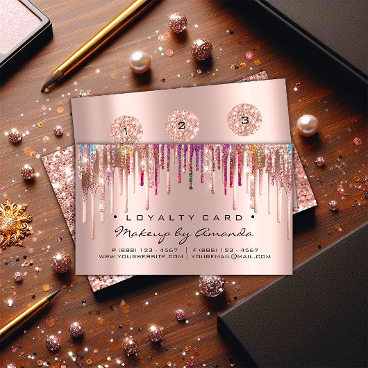 Loyalty Kaart 6 Punch Makeup Unicorn HolografRose